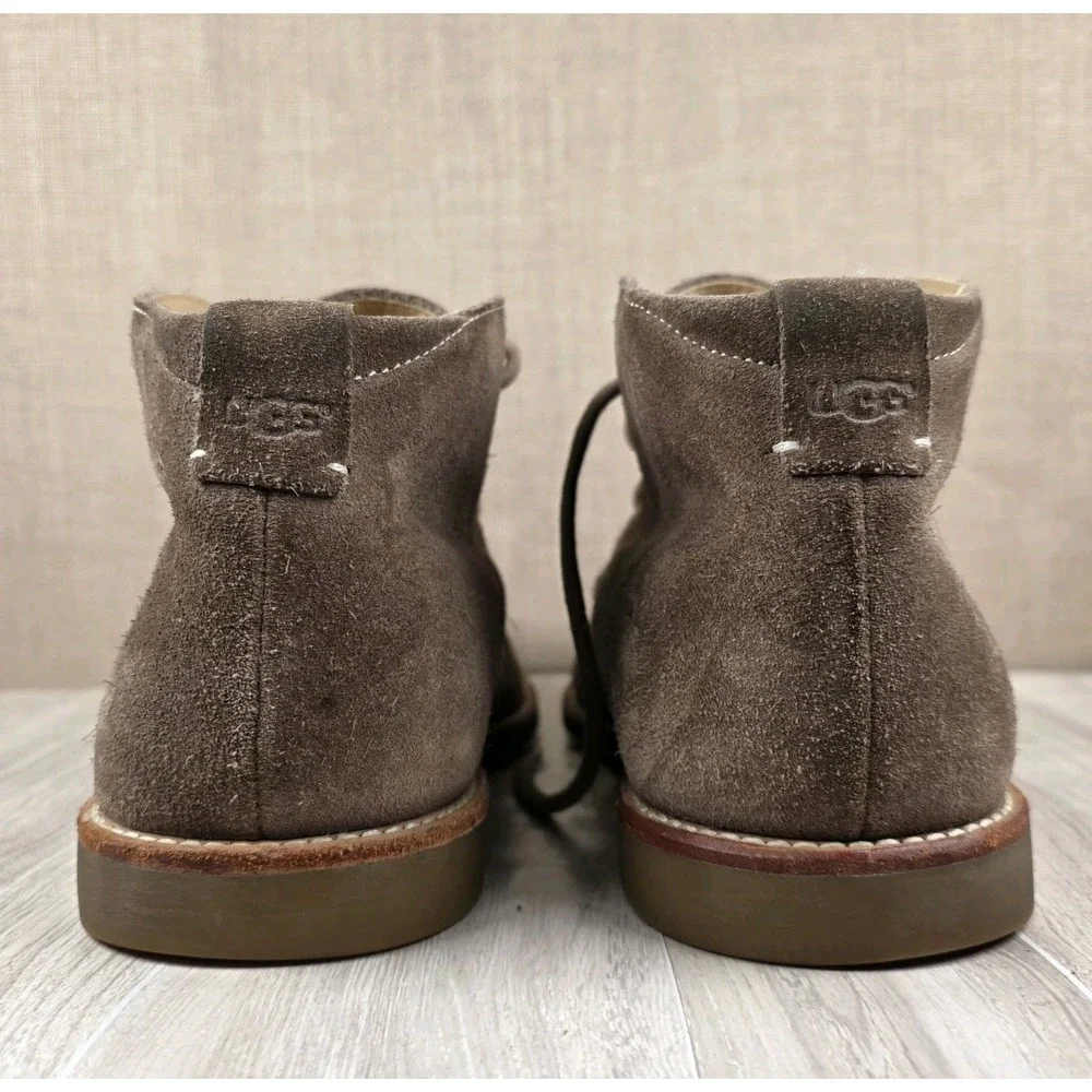 UGG Via Lungarno Tan Suede Moc Toe Ankle Chukka Boots Mens 10.5 Sheepskin Heel UGG Men main image 2